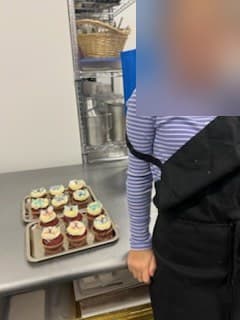 Finished cupcake trays at Antonio's Macarons camp