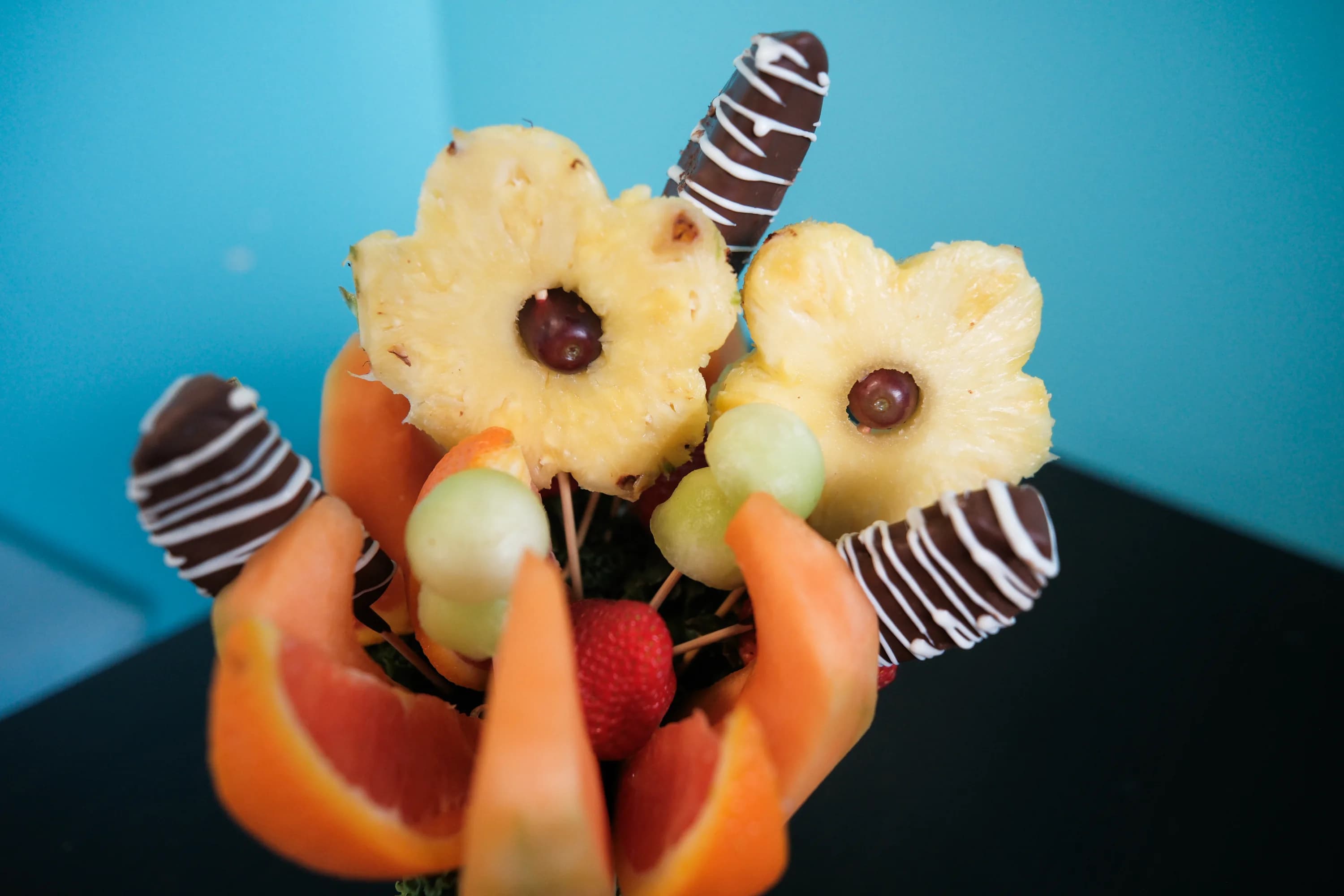 Custom branded gift boxes with cupcakes and macarons