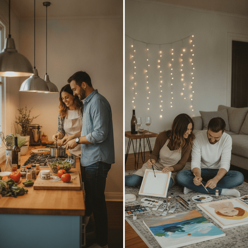 Date Night at Home: Cooking + Painting Combo Ideas