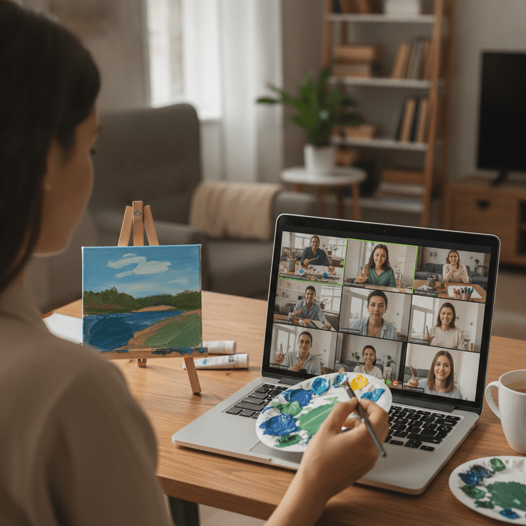 Paint and Sip Team Building for Remote Teams: Hybrid Formats That Work