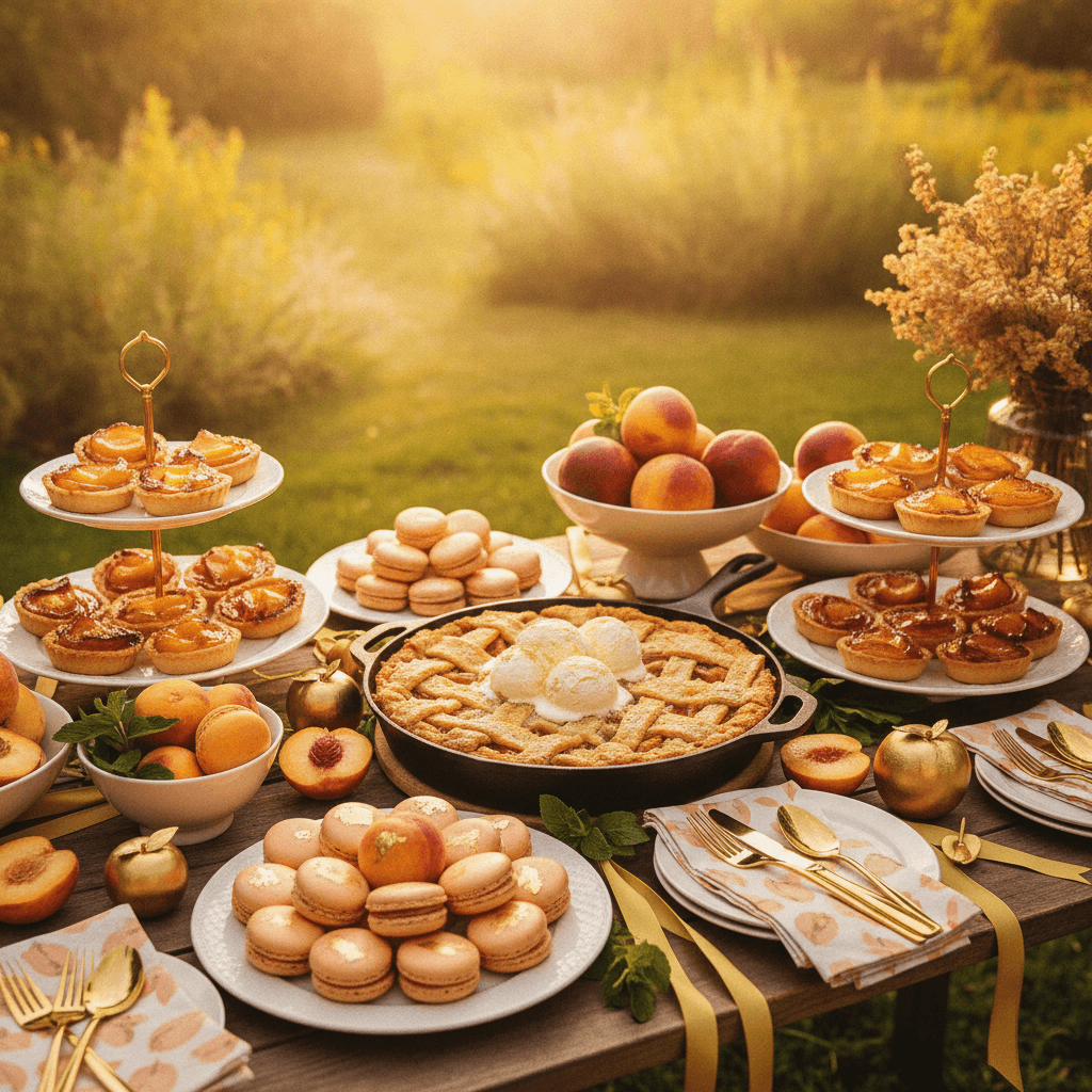 Peach Dessert Table for July Parties: Quantities and Pairings