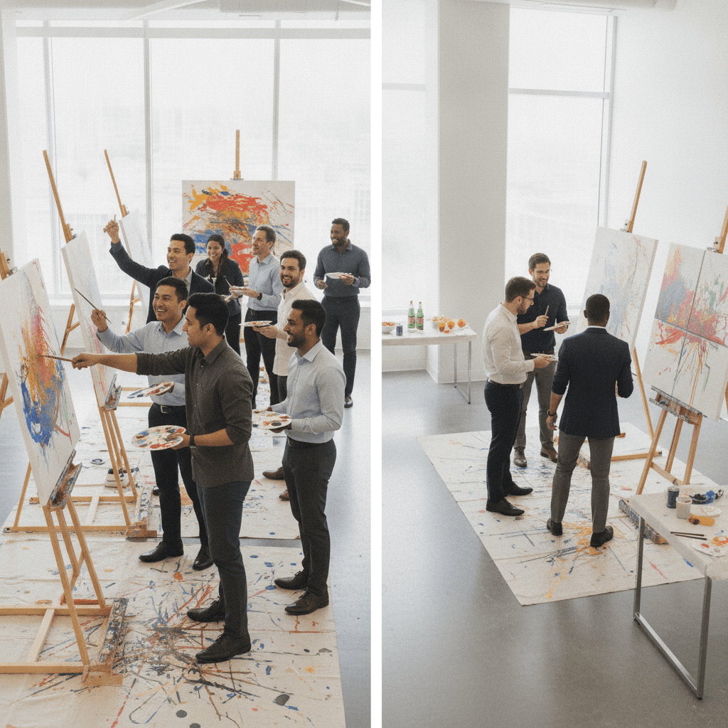 Team Building Paint Events vs. Escape Rooms: An Honest Comparison